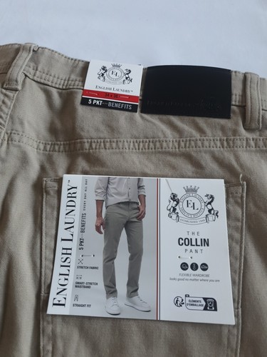Mens W34 English Laundry The Collin Pant L30 Beige - Picture 7 of 7