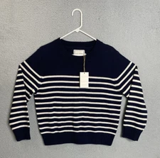 Long Wharf Supply Co Kint Sweater Mens XL Blue Striped SeaThread Collection