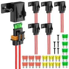 Nilight 6pcs Inline Fuse Holder 12AWG Waterproof ATC/ATO Blade Fuse Holder