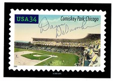 Dave DeBusschere signed Comiskey Park Chicago Postal card Rare Knicks AUTO COA