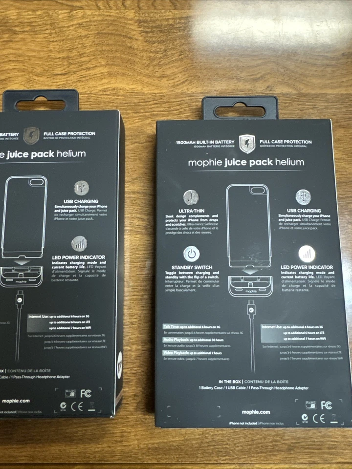 2 PACK Mophie Juice Pack Helium Air Battery Case iPhone 5 5s & SE (1st Gen Only) - Image 4 of 4