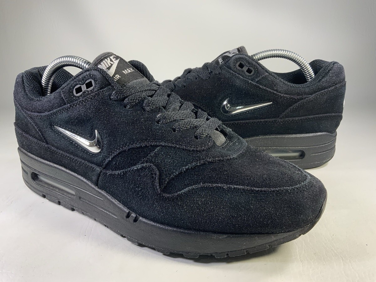 Nike Air Max 1 Premium Jewel Triple Black Chrome Rare Womens Nike Air Max 1 Premium Jewel Triple Black Chrome Rare Womens