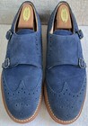 Church’s Custom Grade Kelby Ink Blue Suede Double Monk Strap UK 7.5 US 8.5 $1125 — photo 4