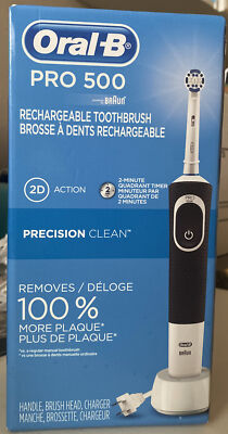 Oral-B Pro 500 Electric Rechargeable Toothbrush with Precision Clean - White