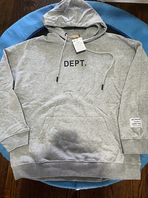 Gallery Dept Center Logo Hoodie Color Gray Size Medium