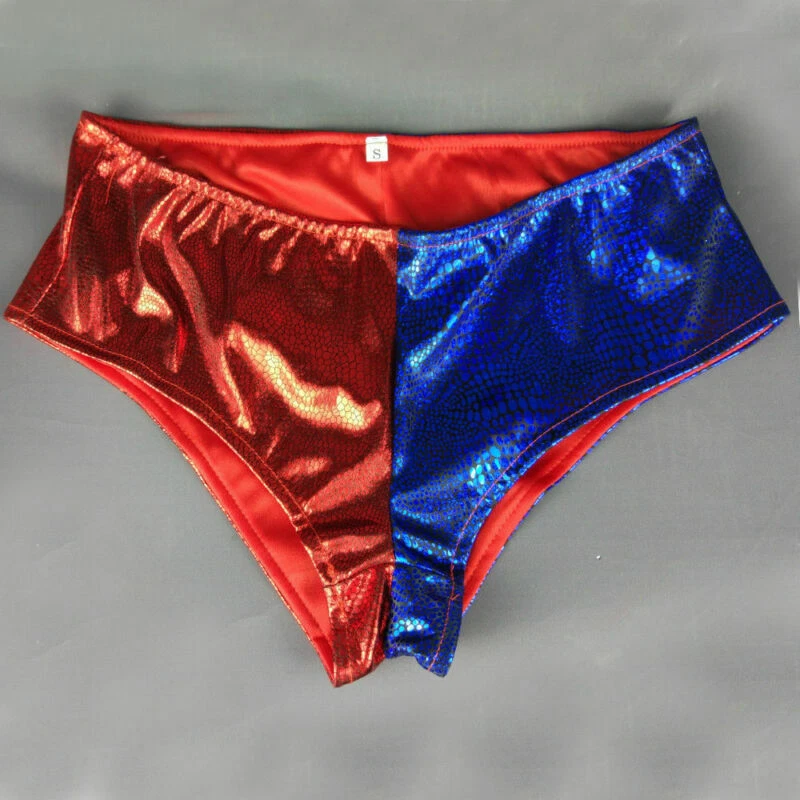 Cosplay Escuadrón Suicida Harley Quinn Pantalones Cortos Disfraz Rojo Azul Vestido Elegante Foto 2 de 3