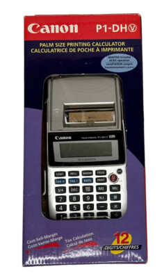 NEW Canon P1-DHV Palm Size Printing Calculator 12 Digit AC/DC Operation Tax Func