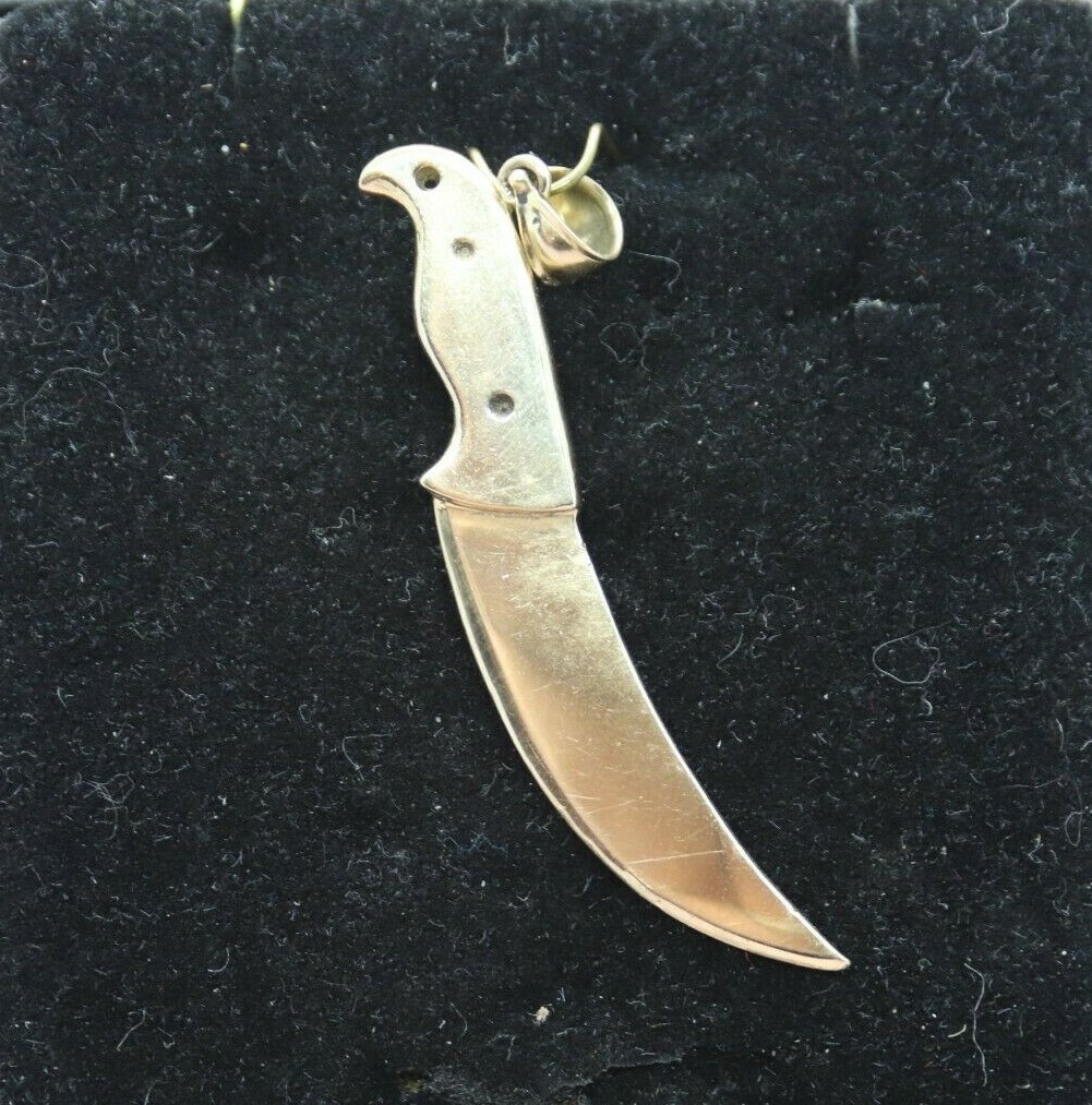 14K Yellow Gold Giant Kitchen Knife/Machete Knife Pen… Gem