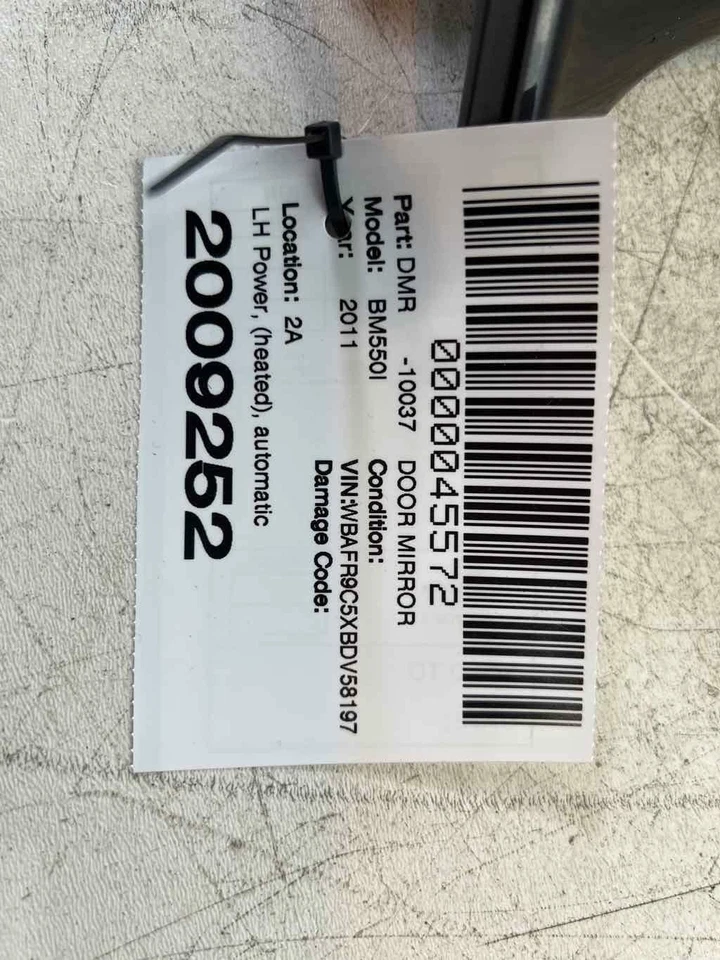 Bmw Lh Driver Power Door Mirror W/o Camera Fits BMW 550I 2011-2012 - Image 3 of 4