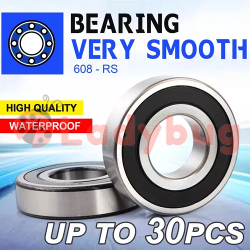 10x Rubber Sealed Miniature Ball Bearings Deep Groove Bearing 8x22x7mm 608-2RS