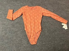 NWT Vtg Lace Bodysuit Y2K Small 6-8 Long Sleeve Woman s Snap Crotch Deadstock US