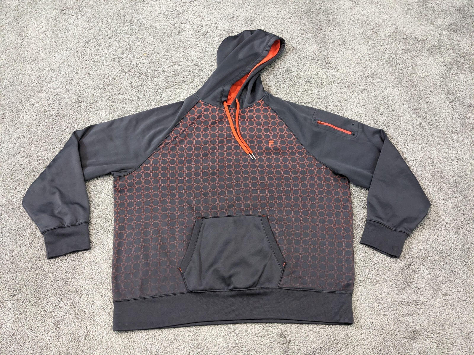 FILA Sport Felpa con Cappuccio Uomo XXL 2XL Felpa Pullover in Pile Tasca Canguro