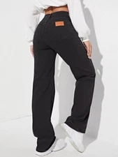 Black high waist straight leg jeans size S