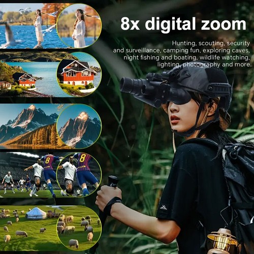 4K IR Night Vision Goggles Binocular 8x Digital Zoom Mounted for Tactical Helmet - Picture 17 of 20
