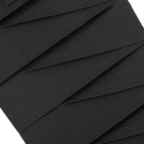 Vestido de costura con cintura elástica tejido plano elástico de 25 mm de ancho blanco y negro - Imagen 13 de 21