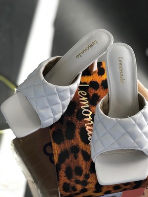 white quilted heels