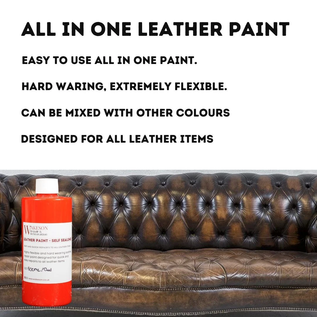 LEATHER REPAIR PAINT ALL IN ONE Leather Dye Restorer Colour for all Leathers