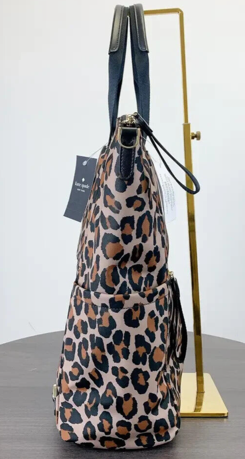 Kate Spade Chelsea Leopard Large Convertible Nylon Backpack  display picture 2