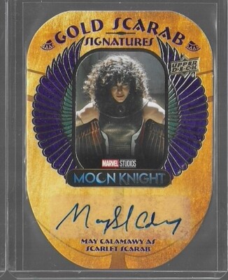 2023 Upper Deck Moon Knight Gold Scarab Signatures May Calamawy #GSS-SS Auto