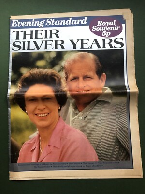 Queen Elizabeth II Prinz Philip Silberhochzeit Zeitung Oktober 1972 