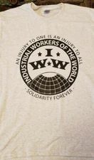 Industrial Workers of the World Strike Anti Fascist Union IWW T shirt Tee