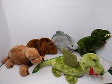 LOT of Dinosaur Plush T-Rex Triceratops Stegasaurus Brontosaurus 1980 R. Dakin