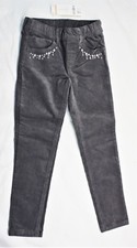Gymboree Pants Girls Stretch Waist Skinny Dark Gray Cord Embroidered Size 5 NEW