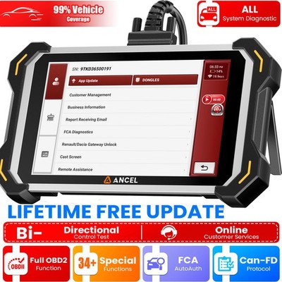 ANCEL DS600 ELITE CANFD OBD2 Diagnostic Car Scanner ECU Coding Bi-Directional