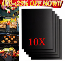 1-10X BBQ Grill Mat Non Stick Reusable Baking Mats for Outdoor BBQ Cooking Sheet