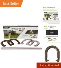 Classic Backyard Horseshoe Game Set - High-Quality Steel for Long-lasting Play