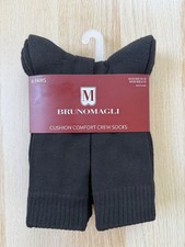 Brunomagli 6 Pairs Black Cushion Comfort Crew Socks
