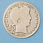 U.S.A ( 1 ) COIN BARBER  HALF DOLLAR  1909   0.9000  SILVER VERY GOOD