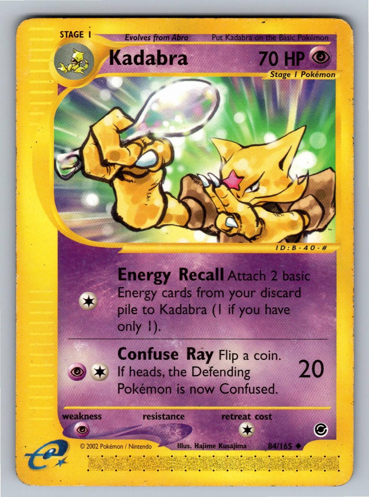 Kadabra 84/165 Uncommon Expedition Base Set Pokemon Moderately Played