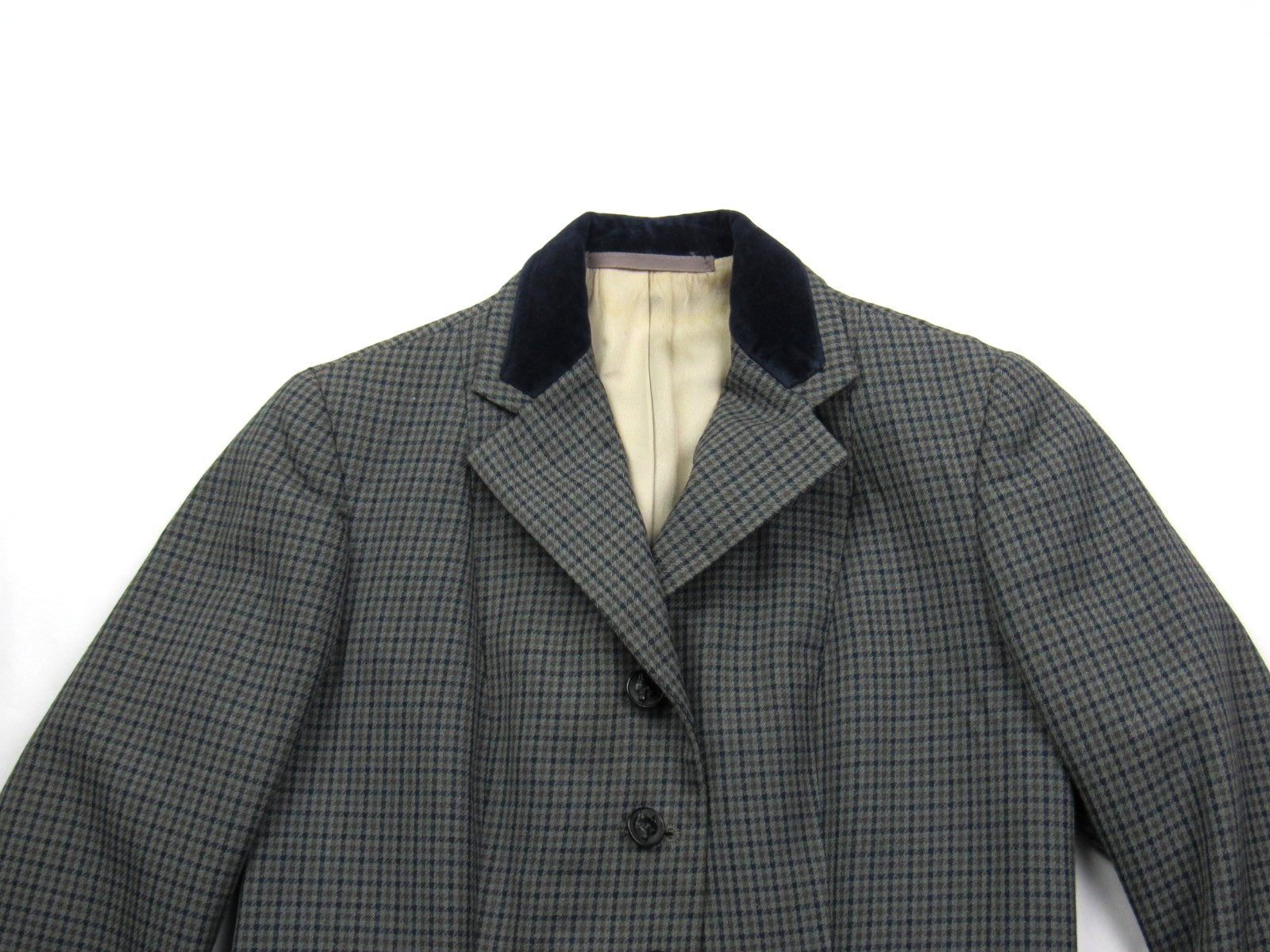 Vtg Pytchley English Fox Hunt Riding Tweed Jacket XS Velvet Collar Equestrian