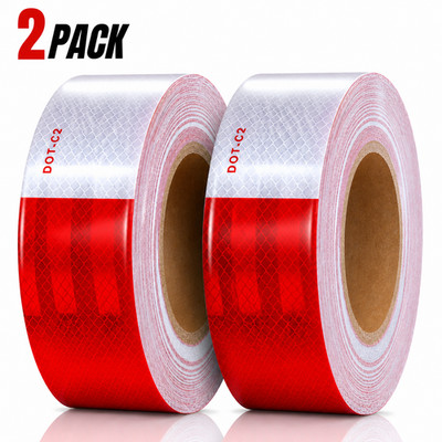 Conspicuity DOT-C2 Reflective Red White Warning Safety Tape Trailer Boat 2''x200'
