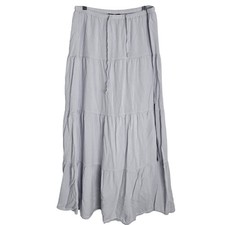 Brandy Melville S Light Blue Tiered Midi Skirt Drawstring Cottagecore Bohemian