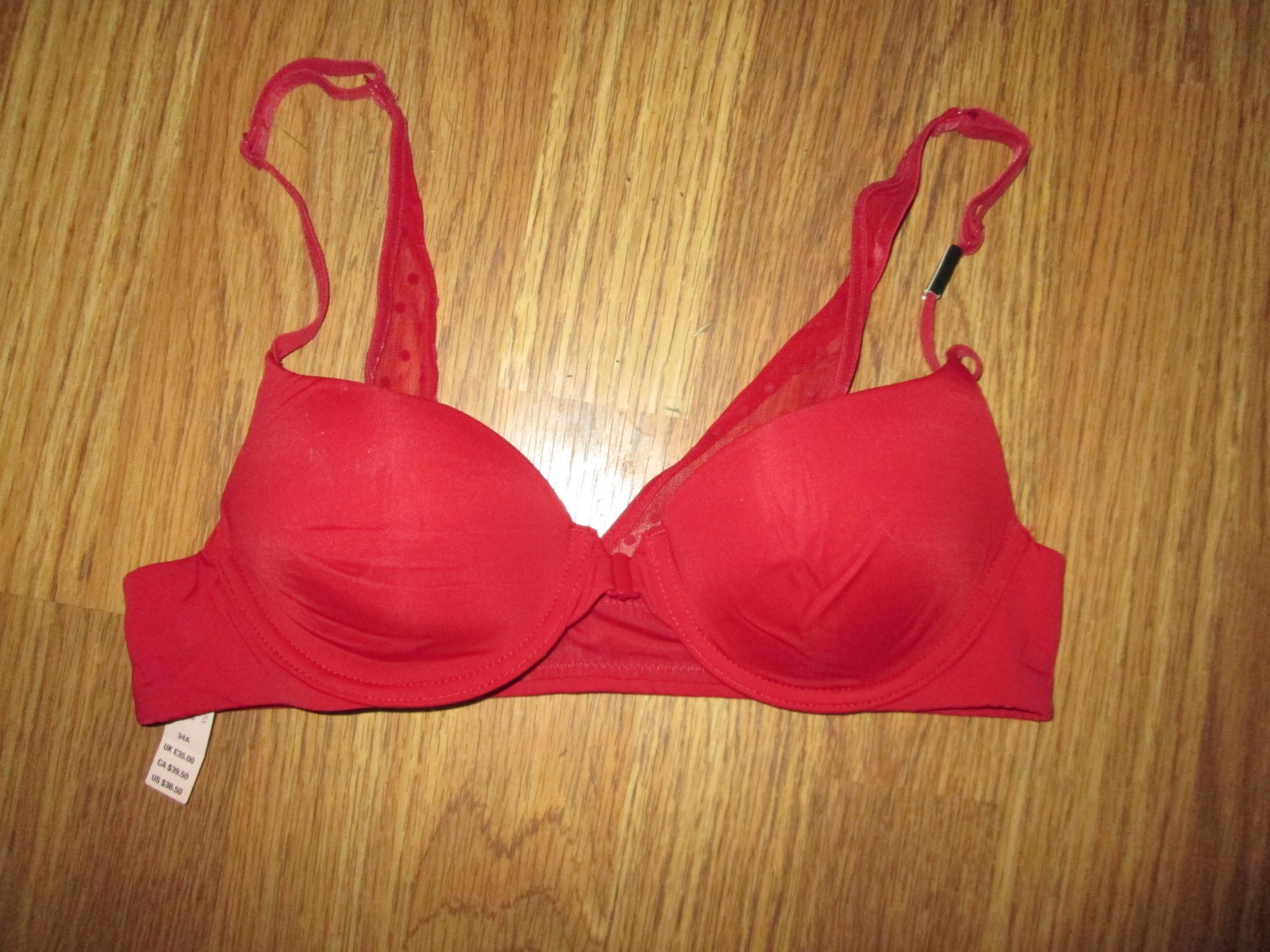 Womens VICTORIA'S SECRET DEMI lightly lined underwire bra 34A 34 A NWT