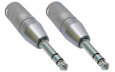 2 Professional ProCraft PC-TE008 1/4" Stereo TRS Plug to XLR Male 3 Pin Adapter