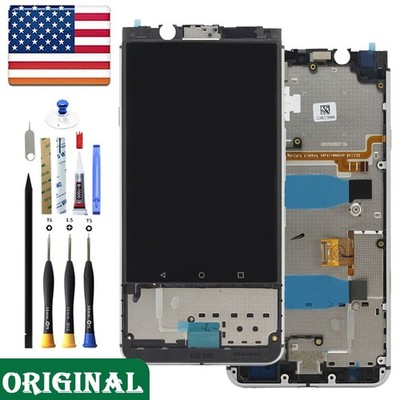 OEM LCD Display Touch Screen Digitizer Silver Frame For Blackberry Keyone BBB100