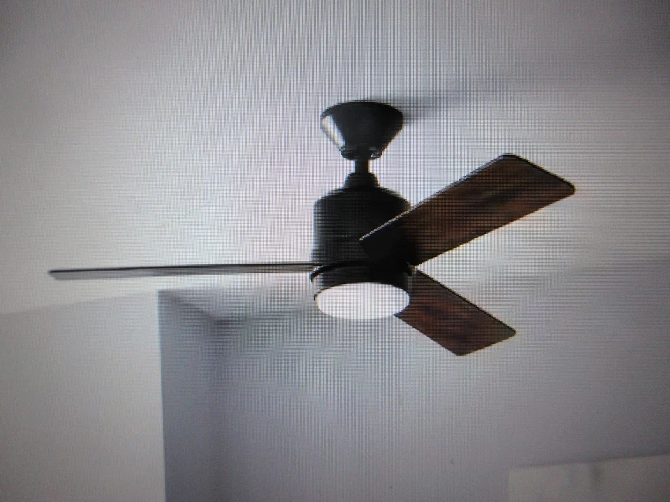 Hampton Bay Castlegate 44 in. Indoor Integrated LED Matte Black Ceiling Fan - Image 2 of 4