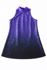 WEISSMAN Balera Dance Strappy Cross Open Back Leotard LC Large Child Purple