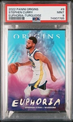 2022 Origins Euphoria Turquoise Stephen Curry 23/25 Golden State PSA 9