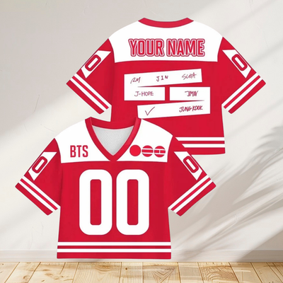 BTS ARIRANG Crop Top Red Jersey Custom Shirt For Army K-Pop Fans