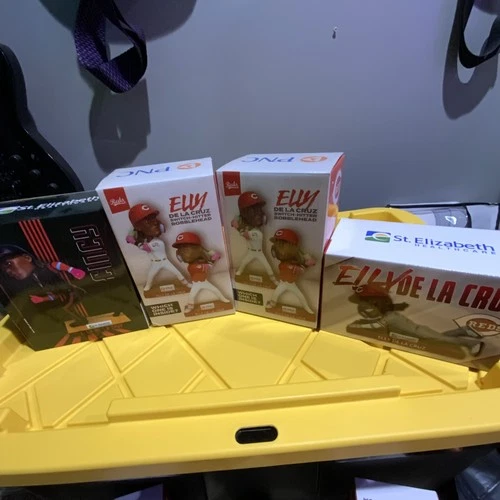 Reds Elly De La Cruz Bobblehead Set MLB 4 PNC St. Elizabeth Healthcare