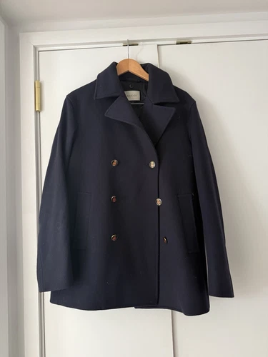 GUCCI CAPPOTTO LANA PEA COLORE NAVY TAGLIA 50
