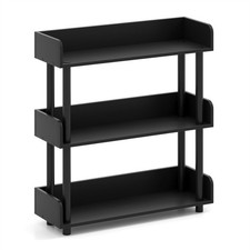 3-Tier Industrial Bookshelf with Anti-Falling Guardrails 33 LBS Per Shelf