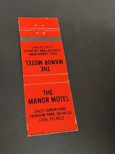 Matchbook Cover - The Manor Motel Fairview Park Ohio