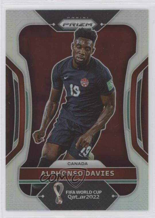 2022 Panini Prizm World Cup Qatar Silver Prizm Alphonso Davies #46 00em