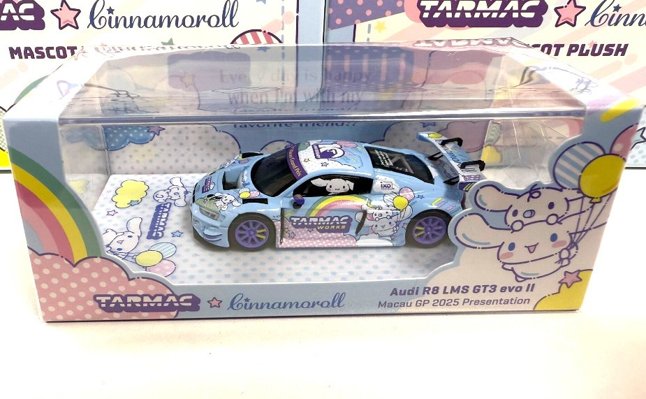 TARMAC WORKS 1/64 Audi R8 LMS GT3 Cinnamoroll Macau GP 2025 Model