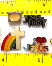 JESUS Christian Cross Heart-Shaped I Love Jesus Lapel Tack Pins Badge Lot 4